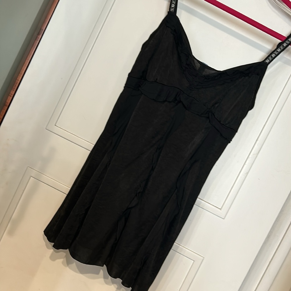 Free People Black Silky Baby Doll Boho Top-NWT-sz M - Picture 3 of 9